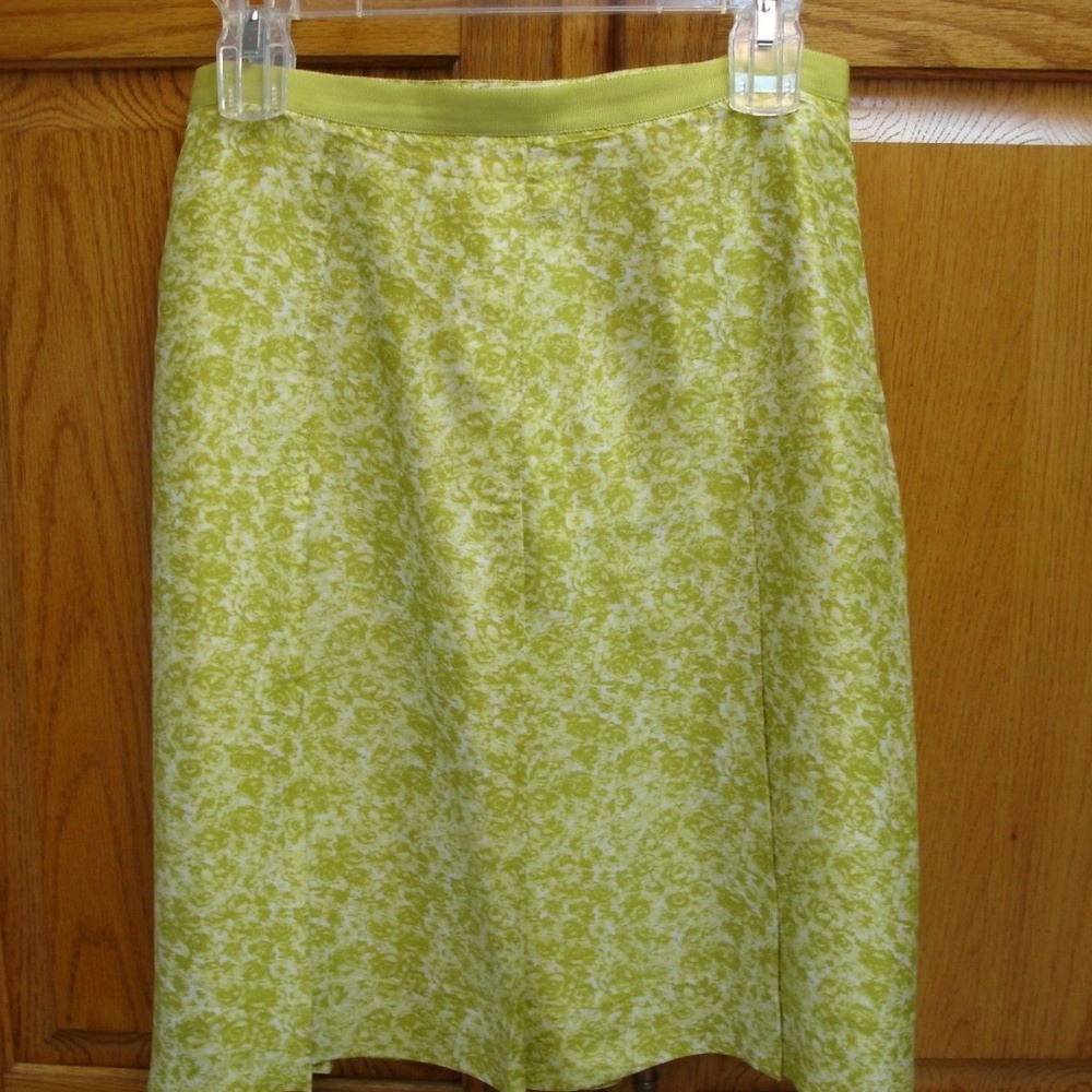 JRS/WMNS BANANA REPUBLIC SKIRT-SIZE 0-GOLD/GREEN